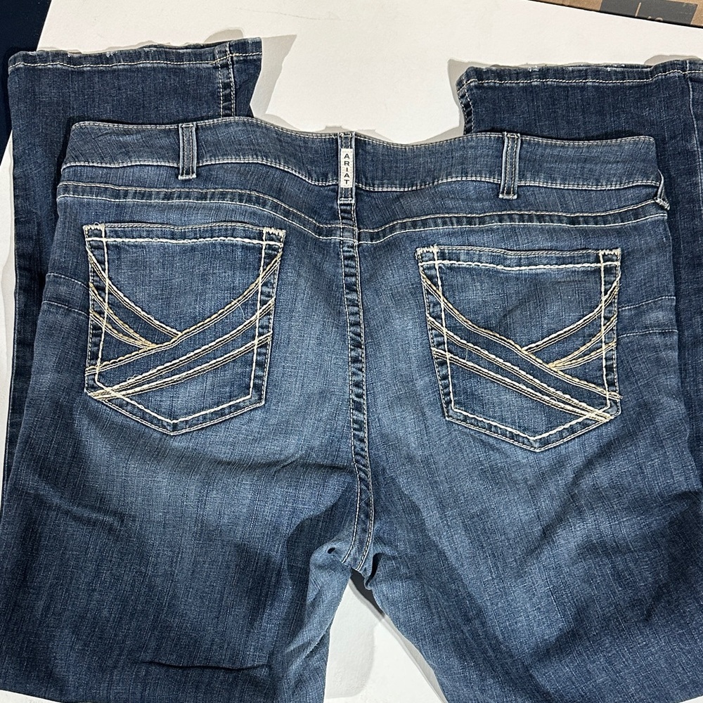 Ariat Women's 24wr Dark Blue Boot Cut Jeans with Contrast Pocket Stitching